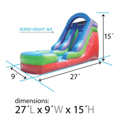 15 foot retro inflatable water slide dimensions2 1750164914 1 15 FT COLOR POP SLIDE (DRY)