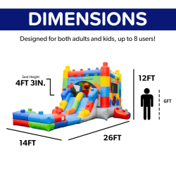 BLOCK20PARTY20MEAS 1761586505 BLOCK PARTY BOUNCE HOUSE DUAL LANE COMBO (DRY)