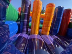 IMG 1050 1769200136 63 FT CASTLE CRUSADE OBSTACLE COURSE WITH BOUNCE HOUSE AND DUAL SLIDES (DRY)