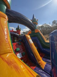 IMG 1051 1771191793 63 FT CASTLE CRUSADE OBSTACLE COURSE WITH BOUNCE HOUSE AND DUAL SLIDES (WET)